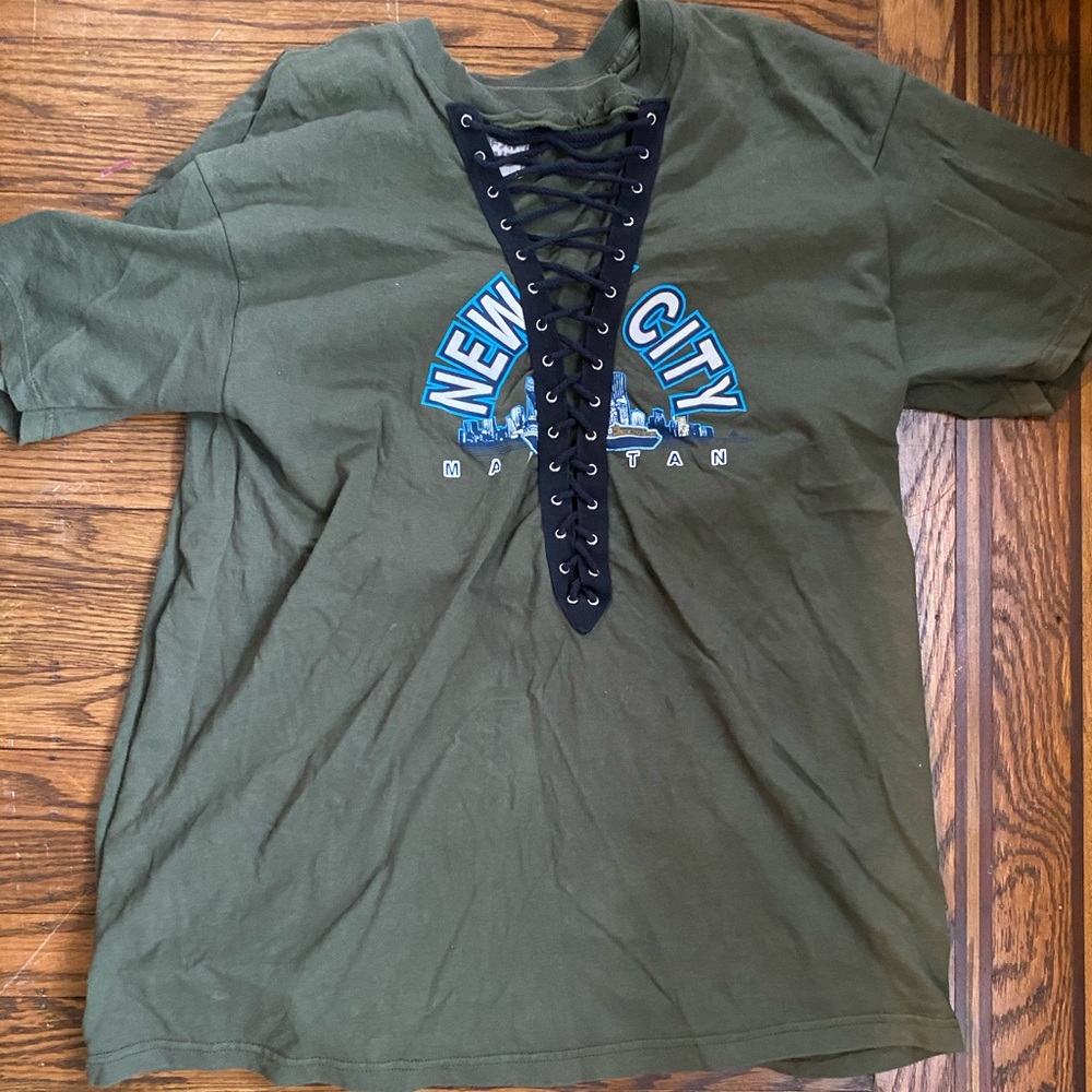 LF green shirt laced up in center